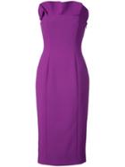 Cinq A Sept Frill Trim Midi Dres - Pink & Purple