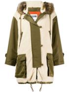 Moschino Faux-shearling Parka Coat - Neutrals