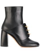Red Valentino Horseshoe Ring Front Boots - Black
