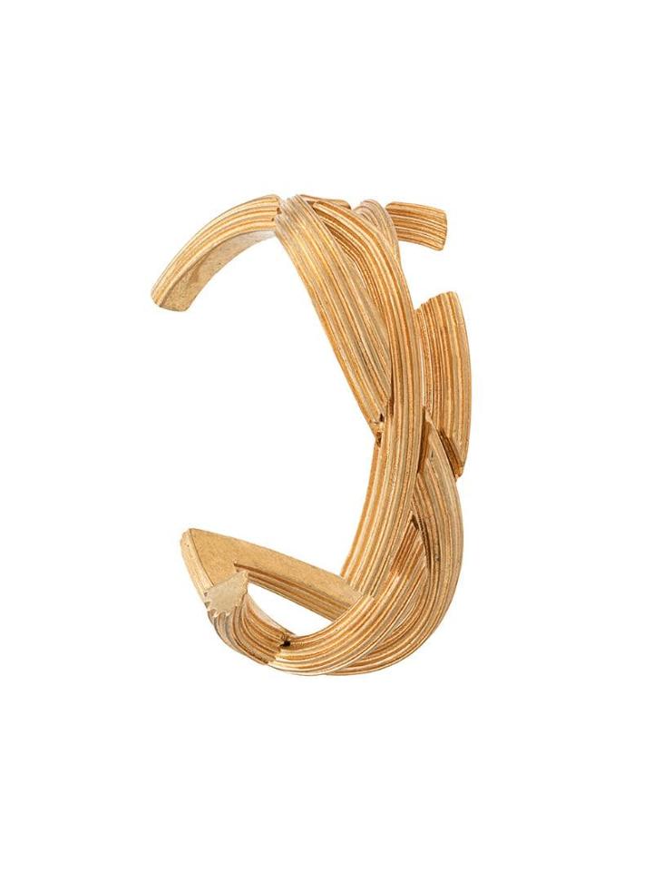 Saint Laurent Ribbed Cuff - Gold