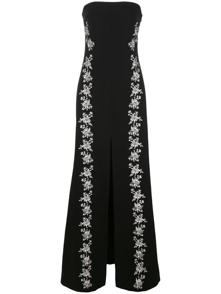 Cinq A Sept Eva Floral Embroidered Gown - Black