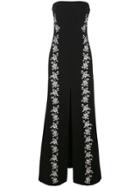 Cinq A Sept Eva Floral Embroidered Gown - Black