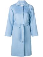 Red Valentino Belted Single Breasted Coat - Blue