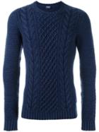 Drumohr Cable Knit Jumper, Men's, Size: 50, Blue, Merino