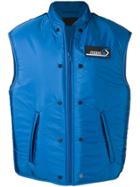 Prada Logo Patch Puffer Vest - Blue