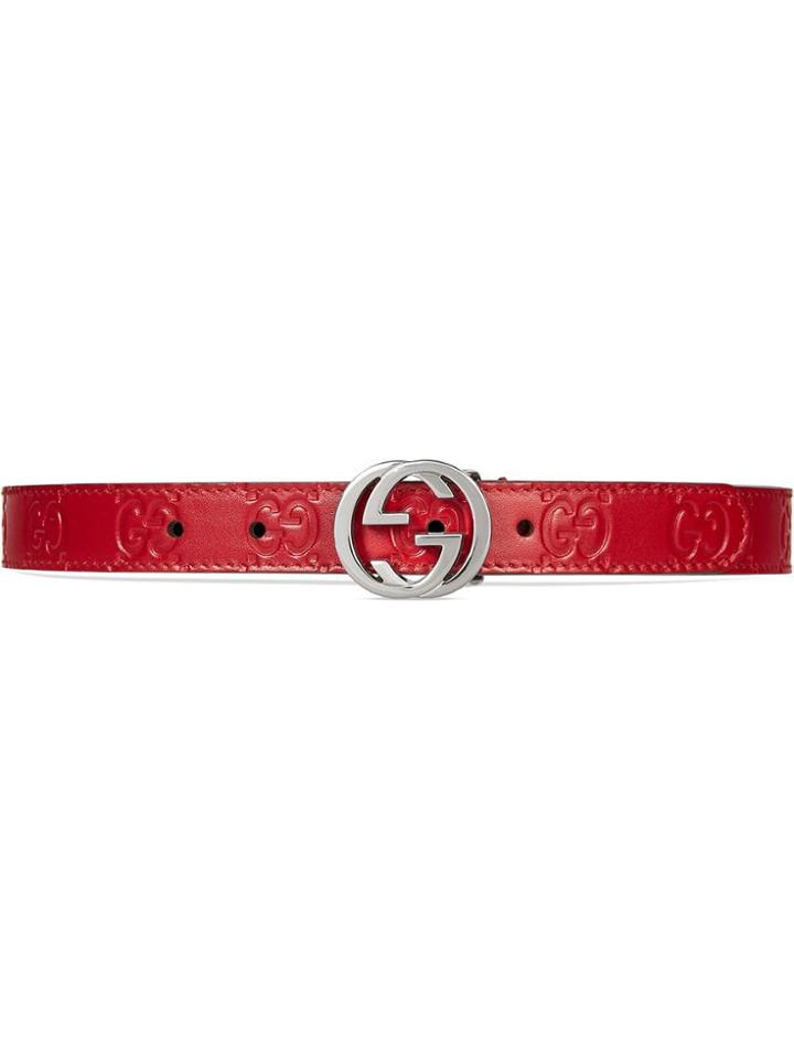 Gucci Kids Children's Gucci Signature Belt - Red