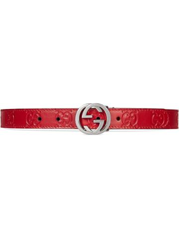 Gucci Kids Children's Gucci Signature Belt - Red