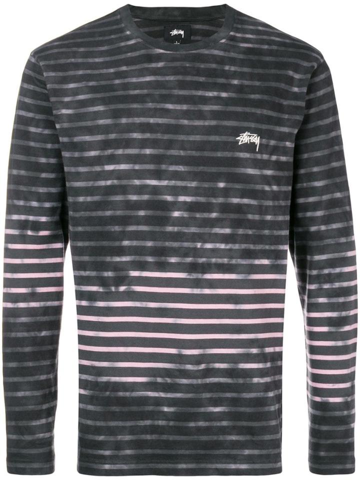 Stussy Stussy 11400960002 To Bleach Stripe Ls Crew Charcoal - Grey