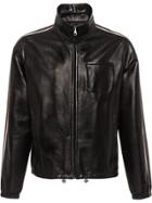 Prada Side-striped Leather Jacket - Black