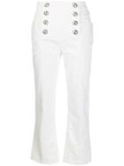 Balmain Distressed Cropped Jeans - White
