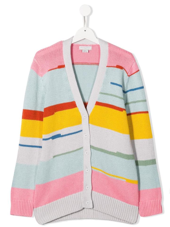 Stella Mccartney Kids Striped Cardigan - Neutrals