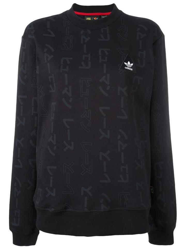 Adidas 'hu Race' Printed Sweatshirt, Women's, Size: Small, Black, Cotton