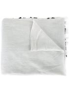 Claudio Cutuli Embroidered Lace Hem Scarf