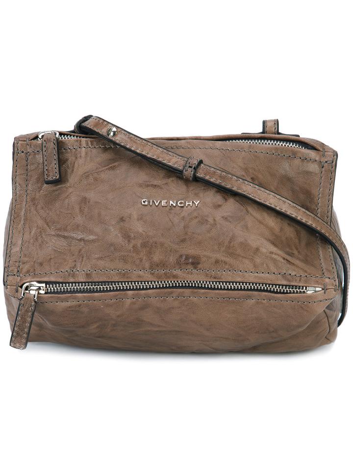 Givenchy Mini Pandora Shoulder Bag, Women's, Grey, Sheep Skin/shearling
