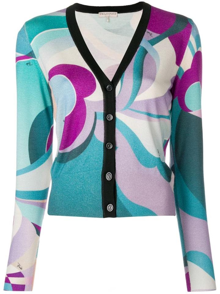 Emilio Pucci Multi Swirl Printed Cardigan - Pink