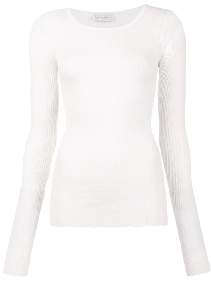 Faith Connexion Ribbed Long Sleeve Top, Women's, Size: Medium, White, Cotton