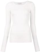 Faith Connexion Ribbed Long Sleeve Top, Women's, Size: Medium, White, Cotton