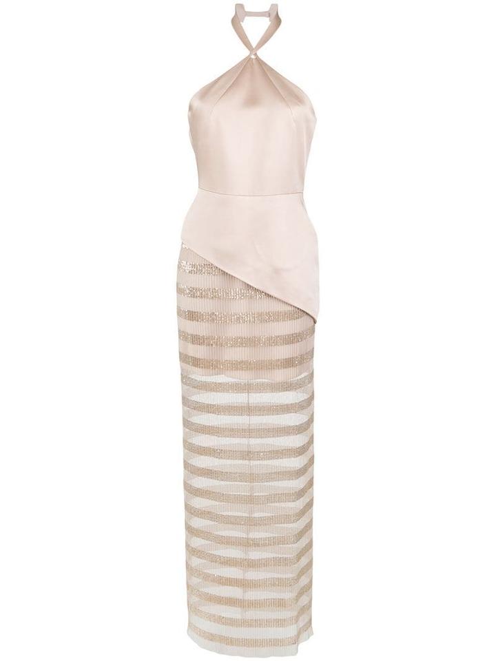 Gloria Coelho Sheer Panels Gown - Neutrals