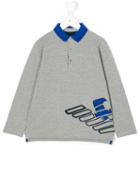 Armani Junior - Logo Print Polo Shirt - Kids - Cotton/spandex/elastane - 8 Yrs, Grey