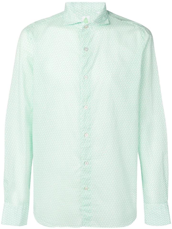 Finamore 1925 Napoli Leaf Pattern Shirt - Green