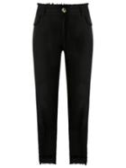 Uma Raquel Davidowicz Straight Trousers, Women's, Size: 44, Black, Linen/flax/spandex/elastane/viscose