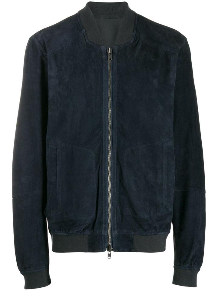 S.w.o.r.d 6.6.44 Classic Suede Bomber Jacket - Blue