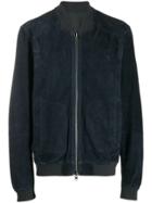 S.w.o.r.d 6.6.44 Classic Suede Bomber Jacket - Blue