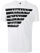 Armani Jeans Printed Logo T-shirt, Men's, Size: Xxl, White, Cotton
