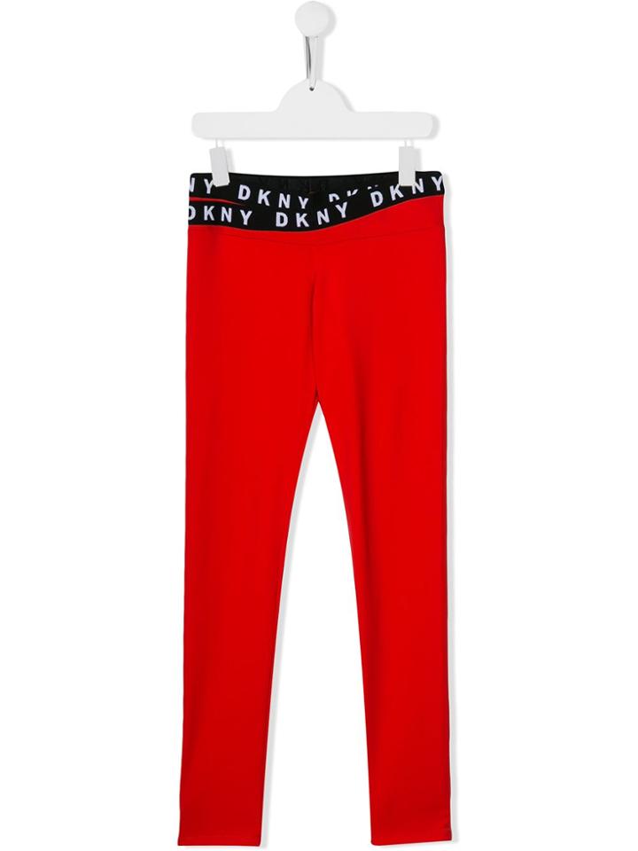 Dkny Kids Teen Logo Band Leggings - Red