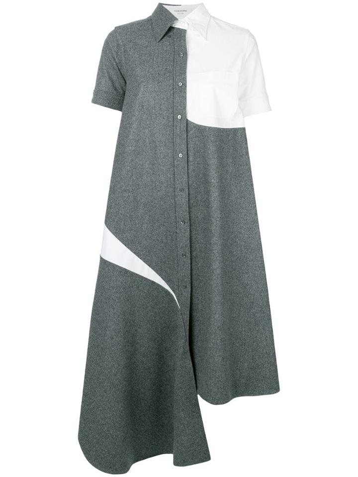 Thom Browne Flannel Shirt Dress - Grey
