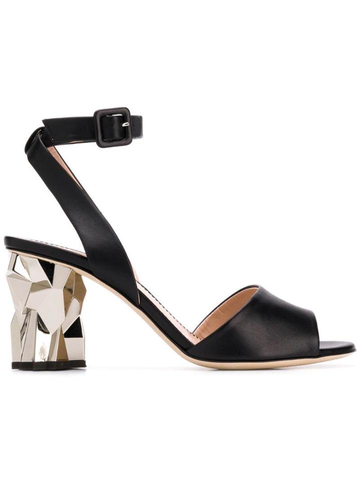 Giuseppe Zanotti Geometric Heel Sandals - Black