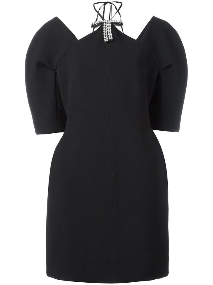 Marni Crystal Bow Applique Dress, Women's, Size: 38, Black, Silk/polyester/triacetate