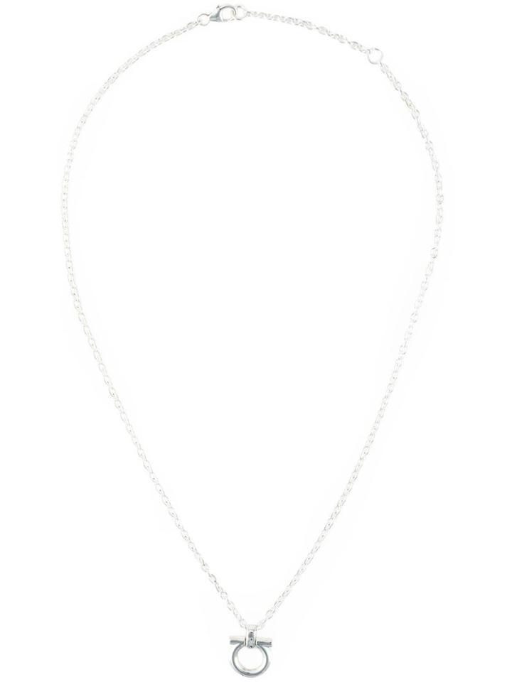 Salvatore Ferragamo Gancio Pendant Necklace, Women's, Metallic, Silver