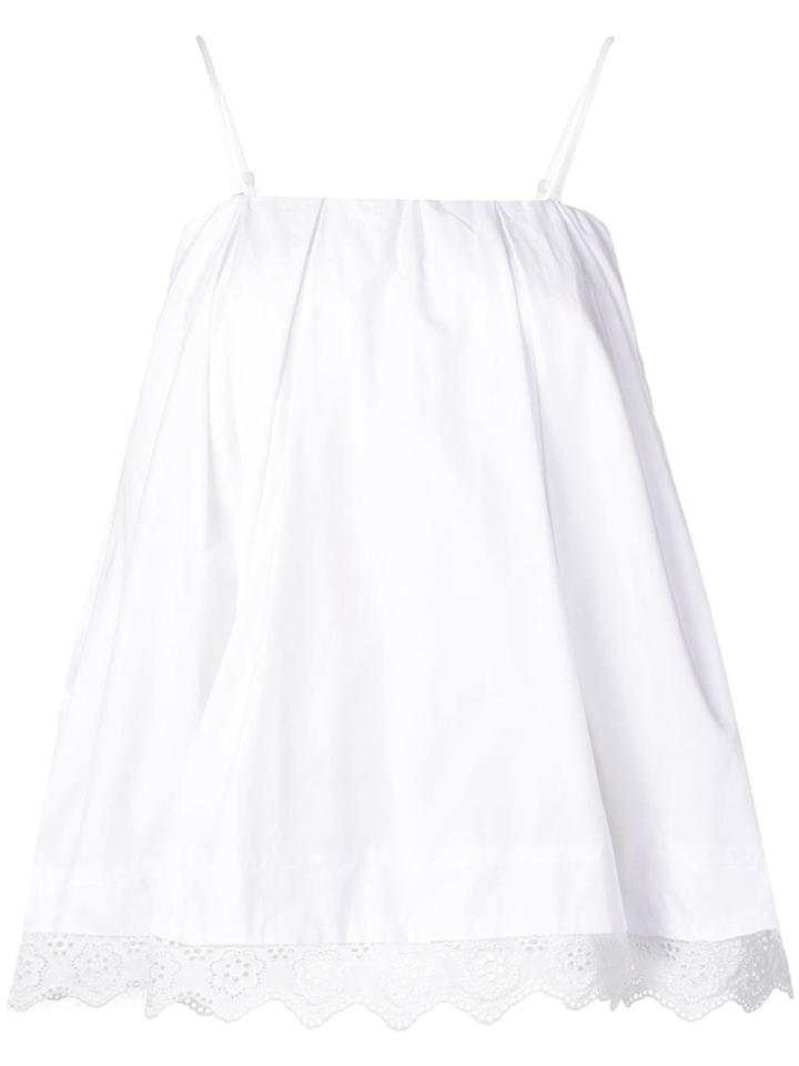 Simone Rocha Lace Trim Flared Top - White