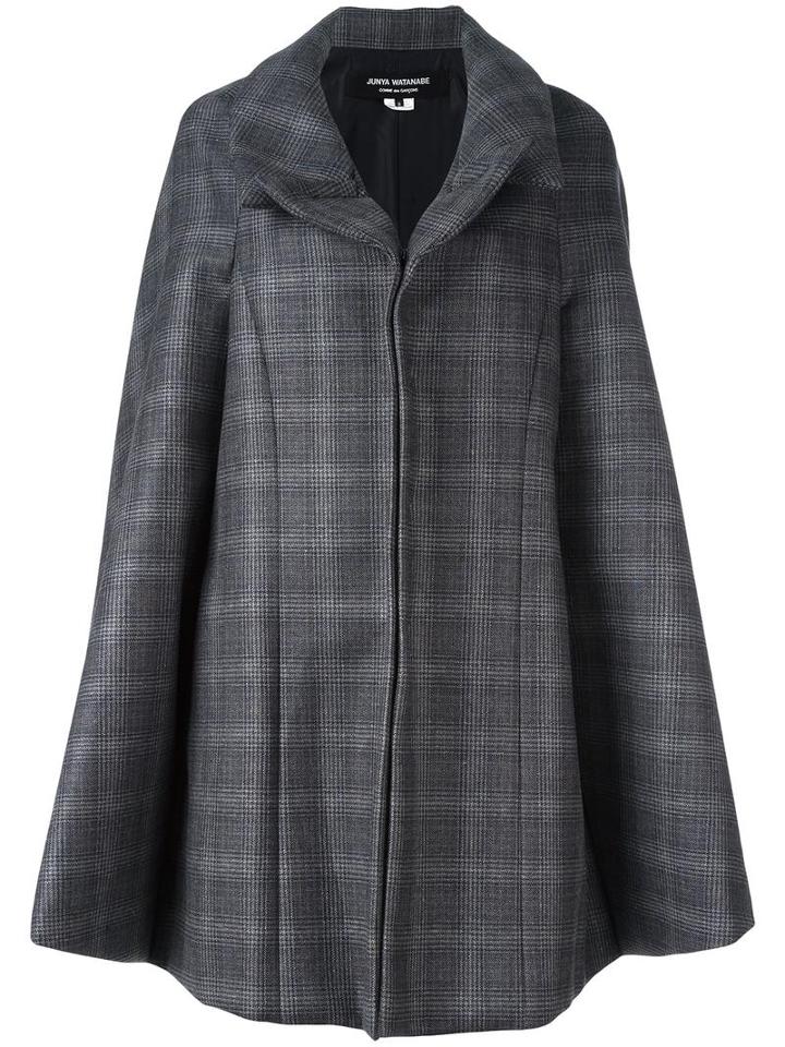 Junya Watanabe Comme Des Garçons Plaid Zipped Coat, Women's, Size: Small, Grey, Silk/wool/nylon/cupro