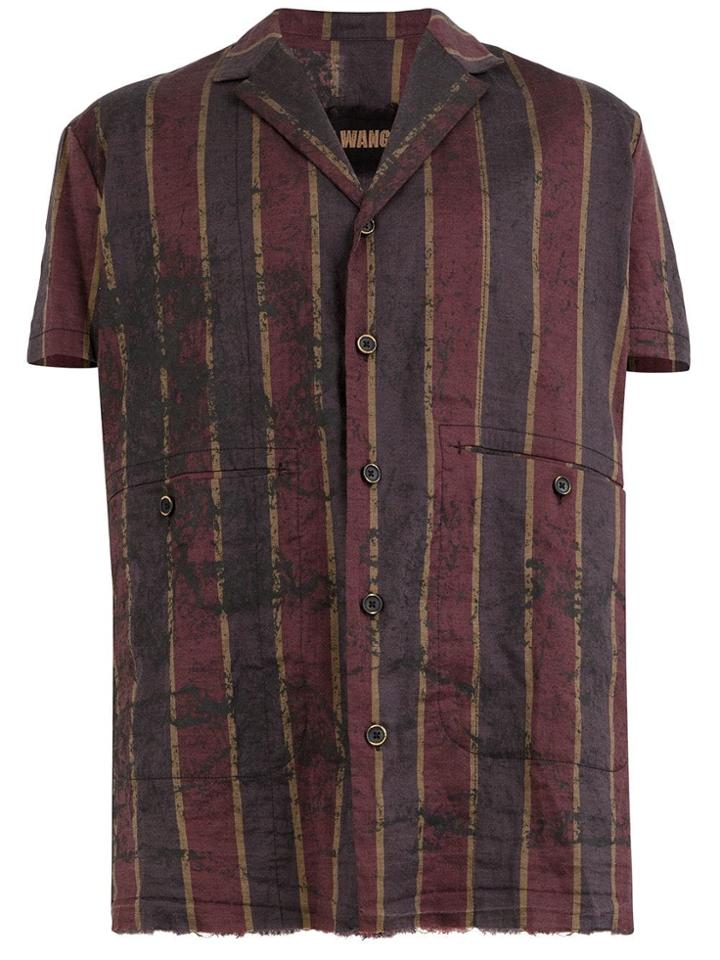 Uma Wang Striped Camp-collar Shirt - Blue