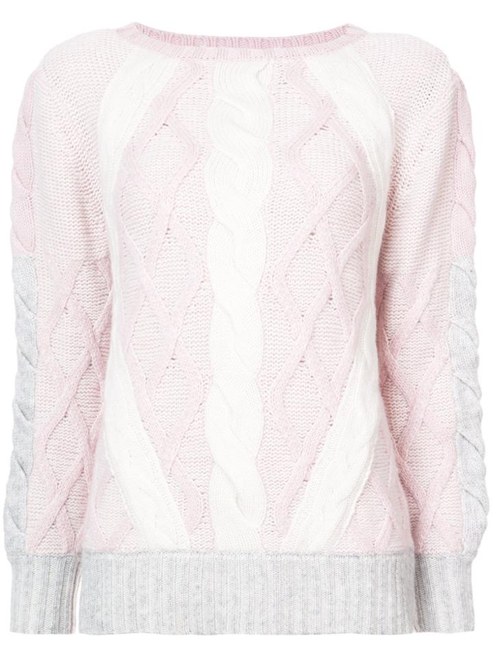 Prabal Gurung Cable Knit Jumper - Pink & Purple