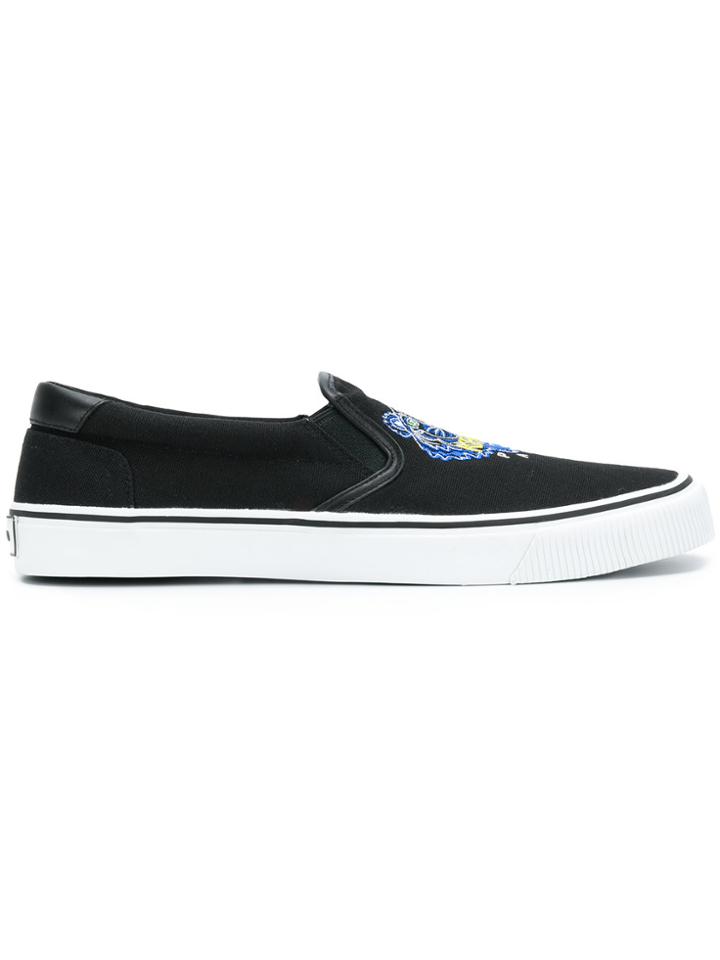 Kenzo Tiger Motif Skate Shoes - Black
