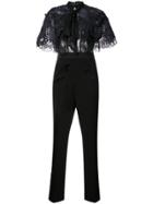Self-portrait Lace Bodice Jumpsuit - Blue