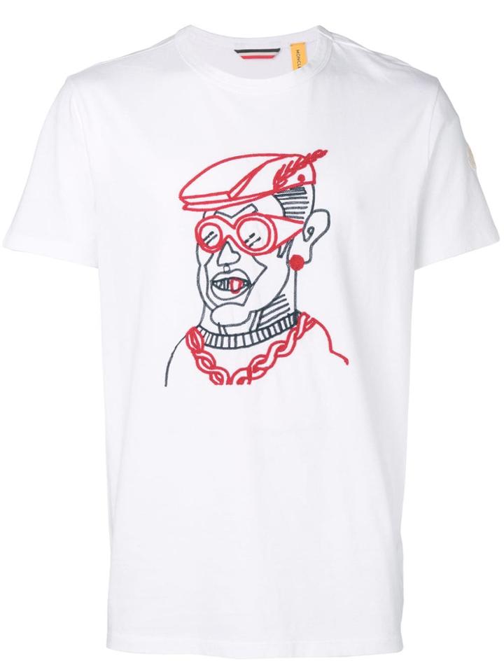 Moncler Embroidered Short-sleeve Top - White