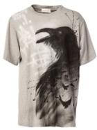 Faith Connexion Raven Print T-shirt, Men's, Size: Small, Grey, Cotton
