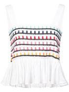 Carolina K Embroidered Crop Top - White