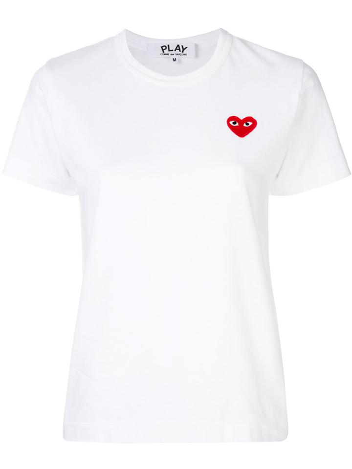 Comme Des Garçons Play Cropped Logo T-shirt - White