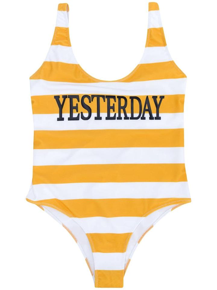 Alberta Ferretti Kids Yesterday Striped Swimsuit - Yellow