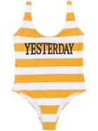 Alberta Ferretti Kids Yesterday Striped Swimsuit - Yellow