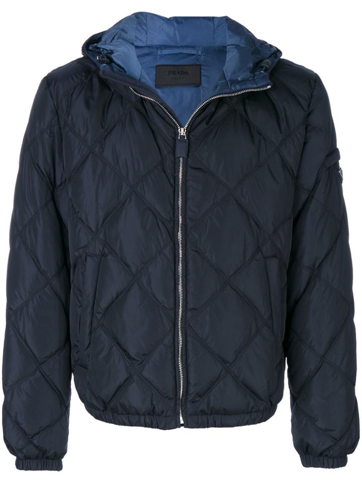 Prada Quilted Down Jacket - Blue