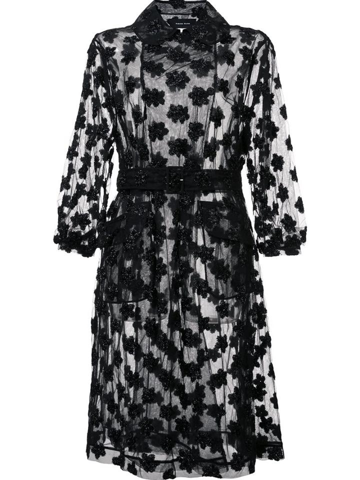 Simone Rocha Floral Embellished Sheer Coat