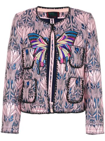 Femme By Michele Rossi Cropped Jacquard Jacket - Multicolour