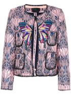 Femme By Michele Rossi Cropped Jacquard Jacket - Multicolour