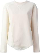 Cédric Charlier - Panelled Sweatshirt - Women - Cotton - 40, Nude/neutrals, Cotton